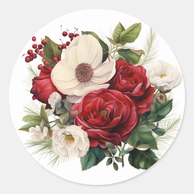 Adesivos de Buquê Floral de Inverno (Frente)