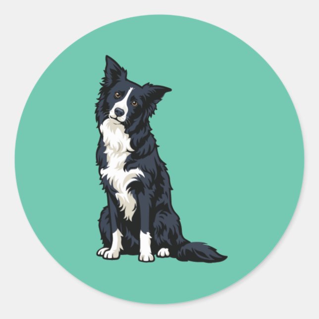 Adesivos de Cachorro Border Collie Fofo (Frente)