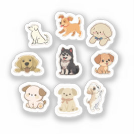 Adesivos de Cachorro Fofo – Coleção de Adesivos de