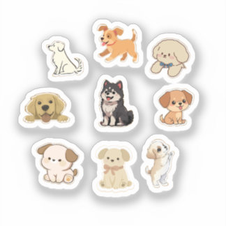 Adesivos de Cachorro Fofo – Coleção de Adesivos de