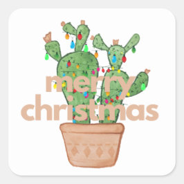 Adesivos de Cacto Feliz Natal do Sudoeste