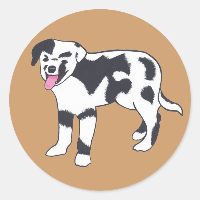 Adesivos de cães brancos e pretos (Frente)