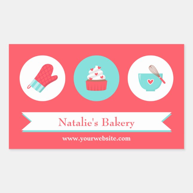 Adesivos de Cafeteria de Padaria de Cupcake Modern (Frente)