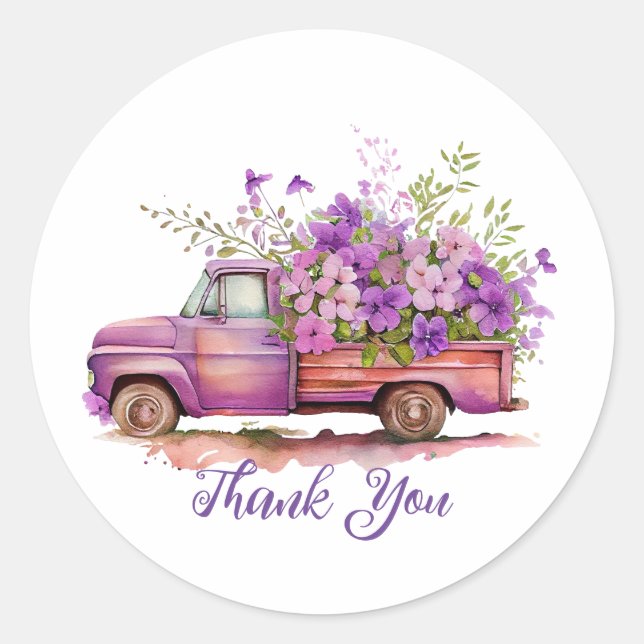 Adesivos de Caminhão de Flores Obrigado (Frente)