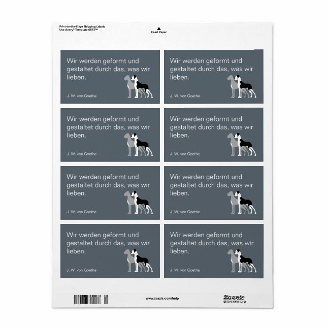 Adesivos de carta da Dogue Alemão (Toda a folha)