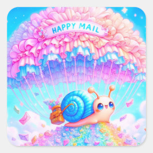 Adesivos de Carta de Caracol Correio Feliz