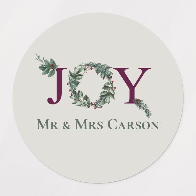 Adesivos de cartão de felicitações de Joy Holidays (Design 2)
