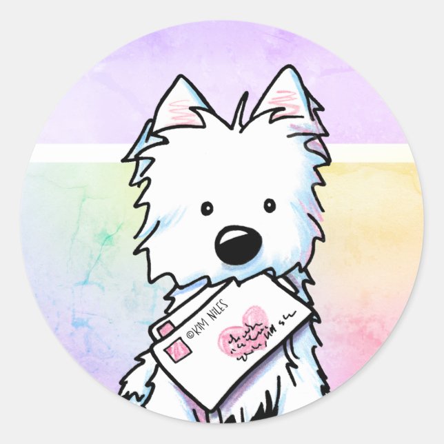Adesivos de Cartas de Amor Westie (Frente)
