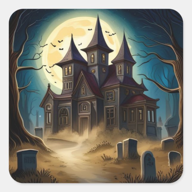 Adesivos de Casa Assombrada de Halloween (Frente)