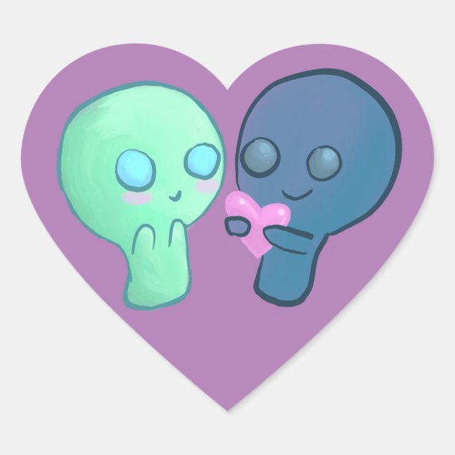 Adesivos de casal de desenho animado fofo (Frente)