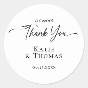 Adesivos de Casamento A Sweet Thank You Moderno
