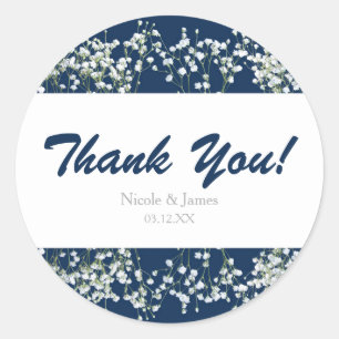 Adesivos de casamento Blue & White Babys Breath