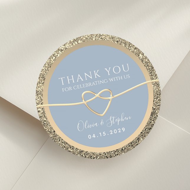 Adesivos de casamento Chic Gold Dusty Blue para le (Criador carregado)