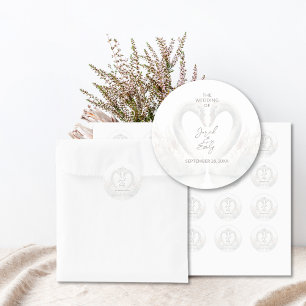 Adesivos de Casamento de Cisne Personalizados