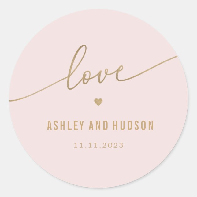 Adesivos de Casamento de COR EDITÁVEIS por Toque E (Frente)