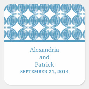 Adesivos de Casamento de Deco Moderno Azul