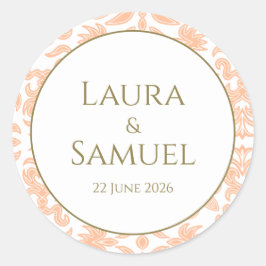 Adesivos de Casamento de Pêssegos Personalizados