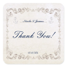 Adesivos de casamento de praia elegante náutico vi