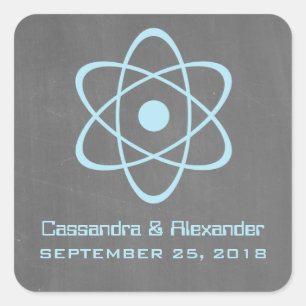 Adesivos de Casamento de Quadro Atômico Azul