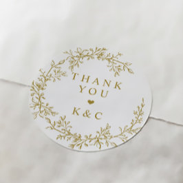 Adesivos de casamento elegantes com flores dourada