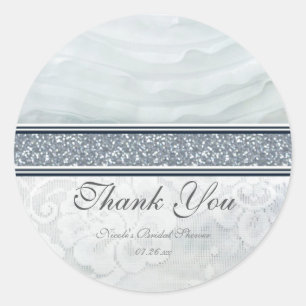 Adesivos de casamento Heavenly White Ruffles & Lac