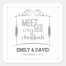 Adesivos de Casamento Judaico Sob a Chuppah