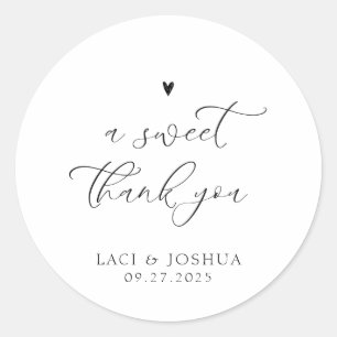 Adesivos de casamento Modern Script obrigado