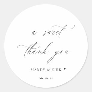 Adesivos de casamento Modern Script obrigado