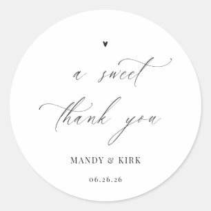 Adesivos de casamento Modern Script obrigado