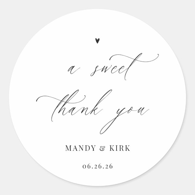 Adesivos de casamento Modern Script obrigado (Frente)
