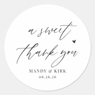 Adesivos de casamento Modern Script obrigado