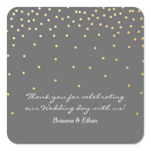 Adesivos de casamento modernos com pontos de folha