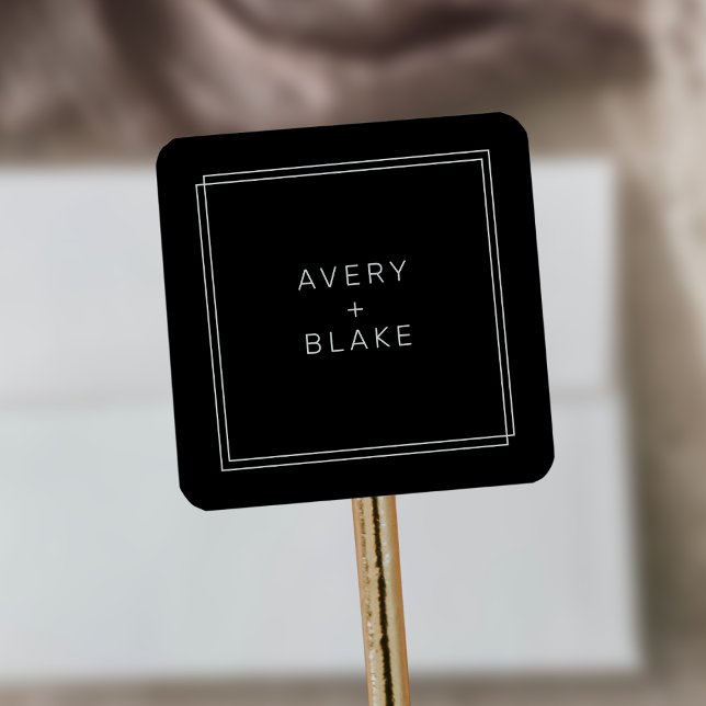 Adesivos de Casamento Negra Moderno / Conjunto AVE (Modern Black Wedding Stickers / AVERY Suite)