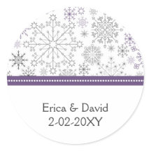 adesivos de casamento no inverno com floco de neve