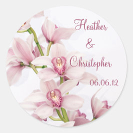 Adesivos de Casamento Orquídeo de Cymbidium Rosa