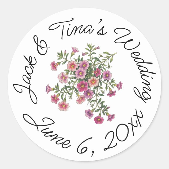 Adesivos de casamento personalizados (Frente)
