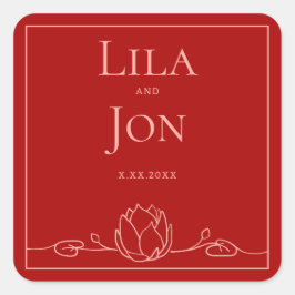 Adesivos de Casamento Personalizados Lotus