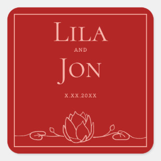 Adesivos de Casamento Personalizados Lotus