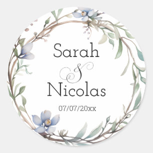 Adesivos de casamento personalizados minimalistas