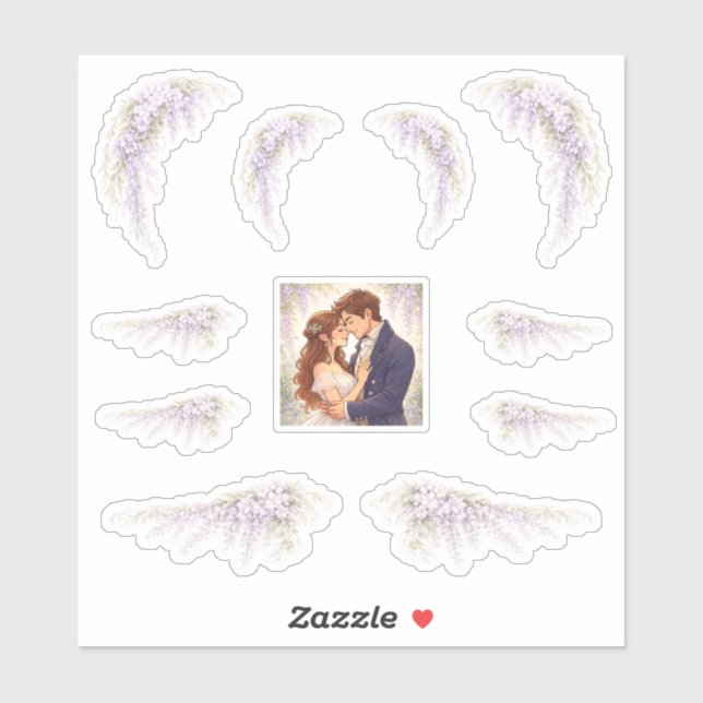 Adesivos de Casamento Regency Wisteria (Folha)