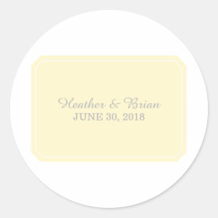 Adesivos de Casamento Simples Elegante Amarelos