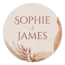 Adesivos de casamento terracota Boho