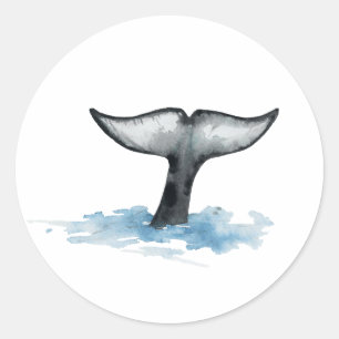 Adesivos de cauda de Orca em aquarela