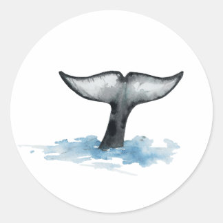 Adesivos de cauda de Orca em aquarela