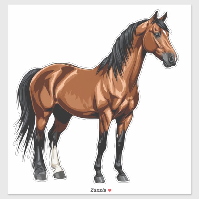 Adesivos de Cavalo Marrom Elegante Presentes para  (Folha)