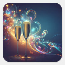 Adesivos de Celebração do Brindes à Meia-Noite