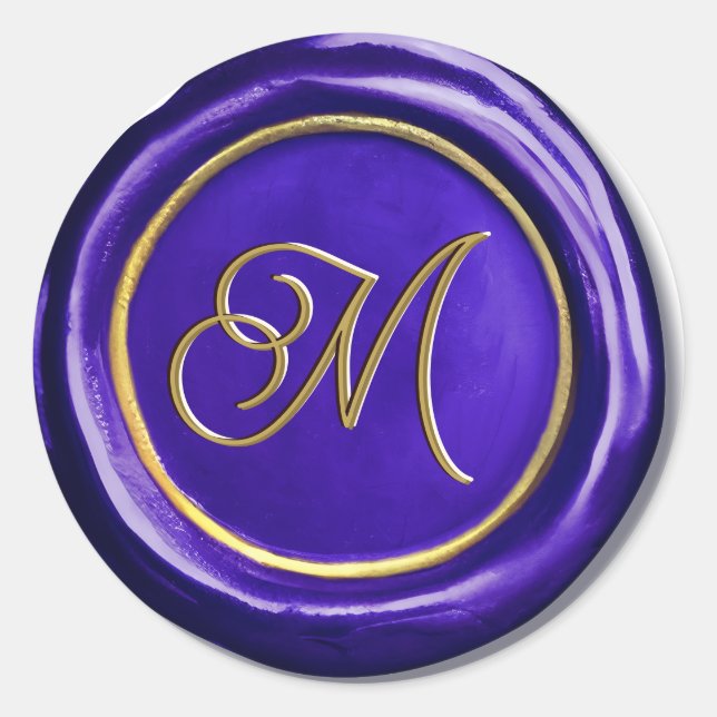 Adesivos de Cera de Selagem com Monograma Roxo e D (Frente)