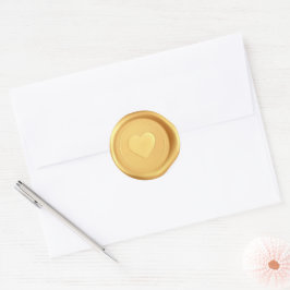 Adesivos de Cera de Selagem de Coração Dourado par