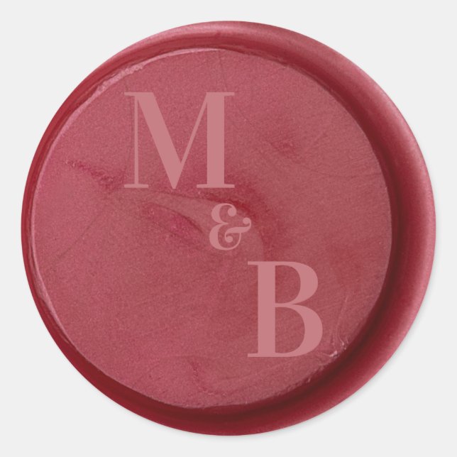 Adesivos de cera de selo de iniciais personalizada (Frente)