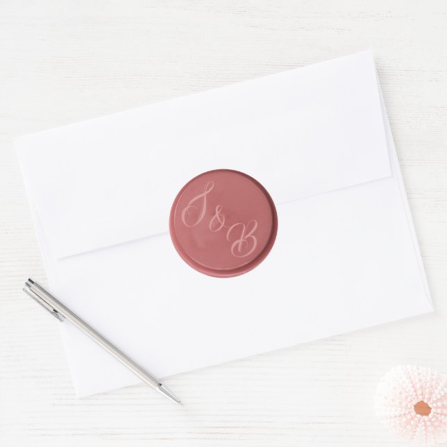 Adesivos de cera de terracota com monograma para c (Envelope)